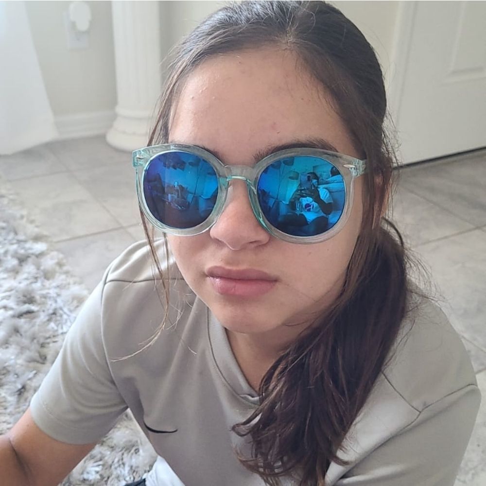 Clear Round vintage woman Fashion Sunglasses 62m